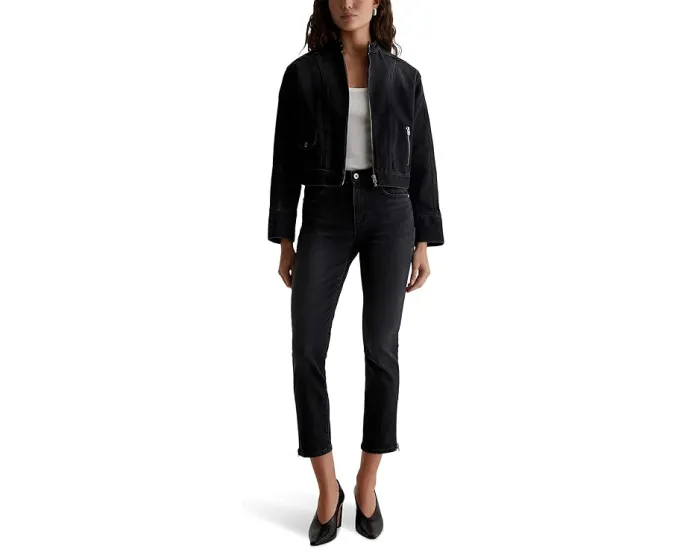 Джинсы AG Jeans Mari с завышенной талией и прямым укороченным кроем Slim Straight