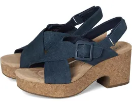 Сандалии Clarks Nerisa West на пробковом каблуке 75 мм с ручной строчкой