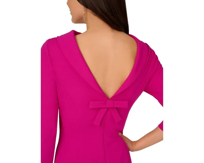 Платье миди Adrianna Papell с воротником-хомут и рукавом 3/4