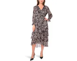 Платье макси Vince Camuto с V-образным вырезом и ярусной юбкой