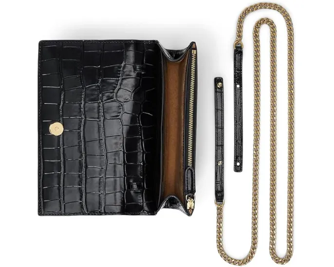 Средний кроссбоди Lauren Ralph Lauren Adair II из кожи с крокодиловым тиснением и цепочкой