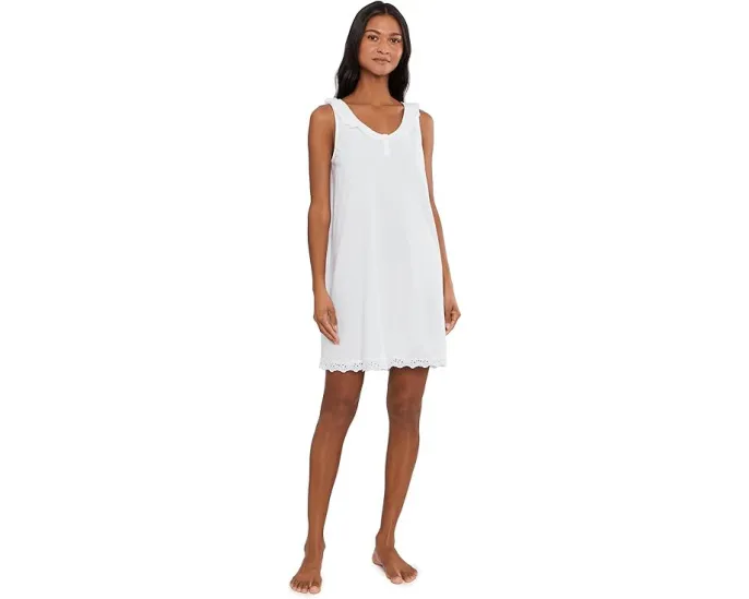 Платье-макси Eyelet Button Flutter Neck от Lauren Ralph Lauren с вышивкой и оборками