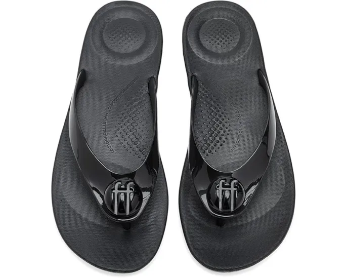 Шлепанцы iQushion Glossy Button FitFlop с резиновым верхом