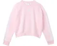 Толстовка adidas Kids 3-Stripes Crew Neck Heather Fleece с контрастными полосами