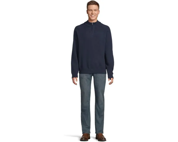 Невероятно мягкий свитер L.L.Bean из хлопка и кашемира с молнией на четверть