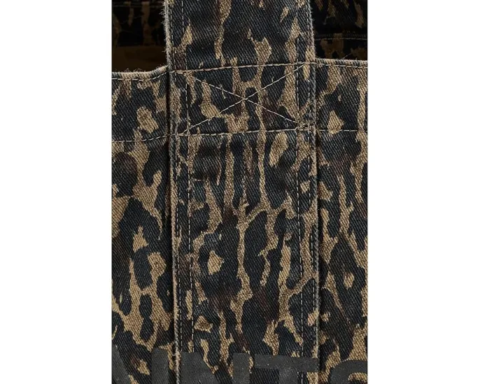 Izzy Leopard Denim Tote