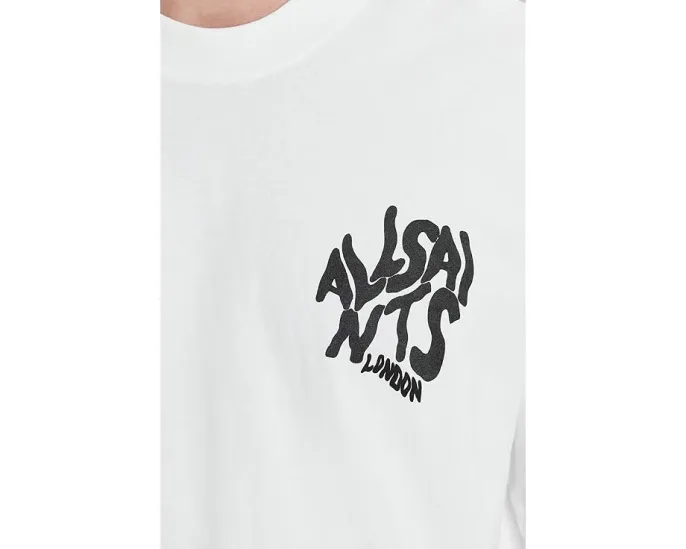 Футболка Orlando Short Sleeve Crew от AllSaints из хлопка с прямым подолом