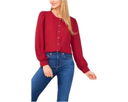 Блузка CeCe с длинными рукавами и фигурным краем