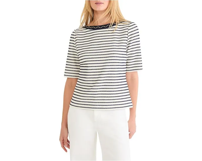 Топ NIC+ZOE Petite Embroidered Boatneck с вышивкой и лодочкой