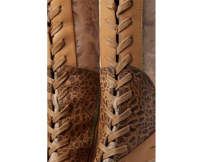 Ботинки L'Artiste by Spring Step Malagie Croco с цветочным принтом и искусственным мехом