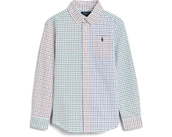 Оксфордская рубашка Tattersall Cotton Oxford Fun Shirt от Polo Ralph Lauren