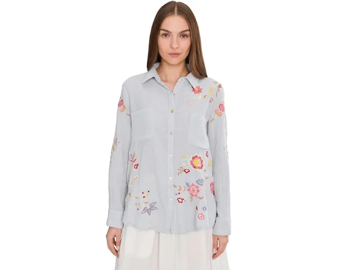 Рубашка Isla с вышивкой из двойного муслина от Karyn Seo