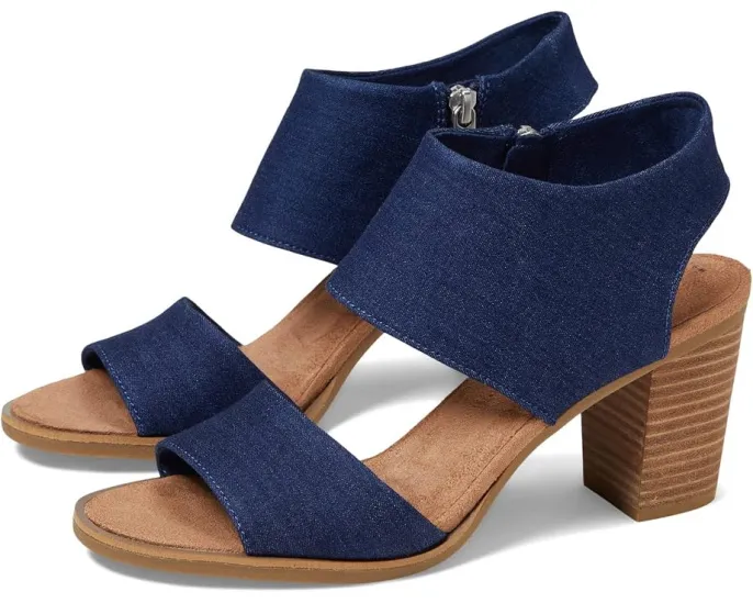 Босоножки TOMS Majorca с вырезами на мягкой кожаной подкладке и каблуком 3 дюйма (7.62 см)