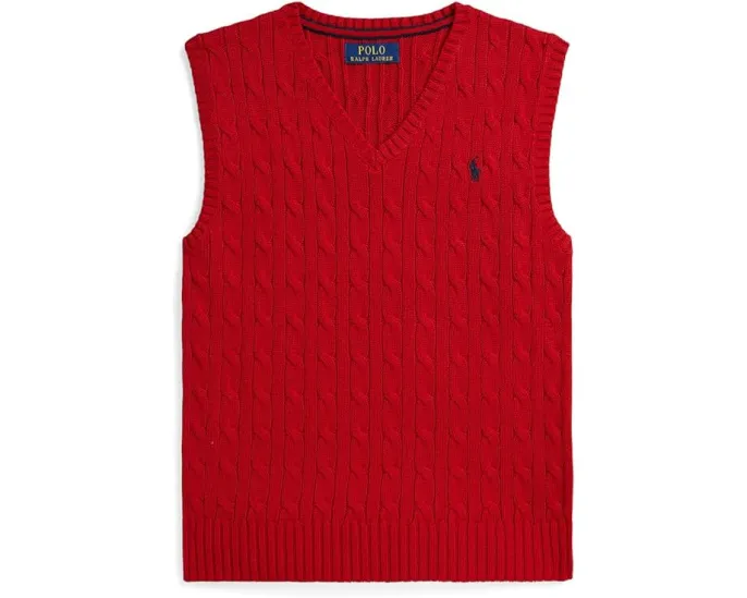 Жилет свитер с косой из хлопка Polo Ralph Lauren Kids для детей