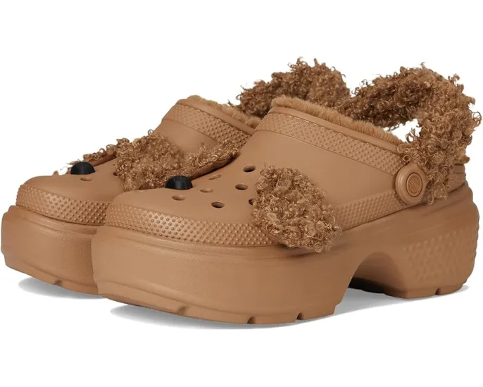 Сабо Crocs Stomp Lined Clogs с искусственным мехом и массивной подошвой