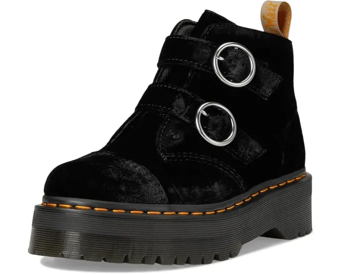 Веганские ботинки Dr. Martens Vegan Devon Velvet Platform на платформе