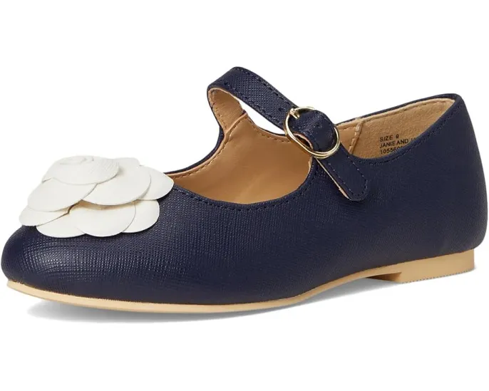 Балетки Janie and Jack с цветочным декором и ремешком на щиколотке