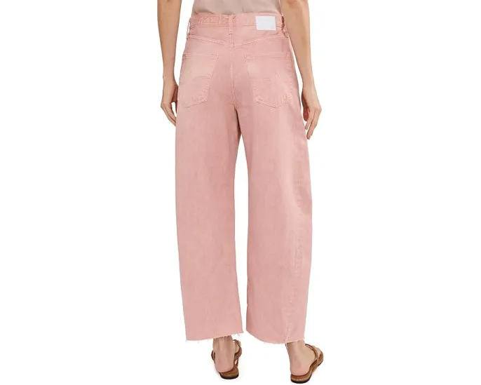 Джинсы Hattie High-Rise Crop Barrel AG Jeans из серо-розовой ткани Sulfur Sparkling Rose с зауженным кроем