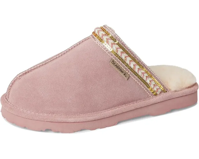 Домашние тапочки Bearpaw Tanya из замши с шерстяной подкладкой и защитой Bear Coat