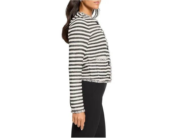 Вязаная женская куртка NIC+ZOE с полосками и бахромой