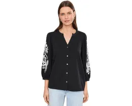 Блуза Embroidered Blouse от NYDJ с вышивкой хлопковая