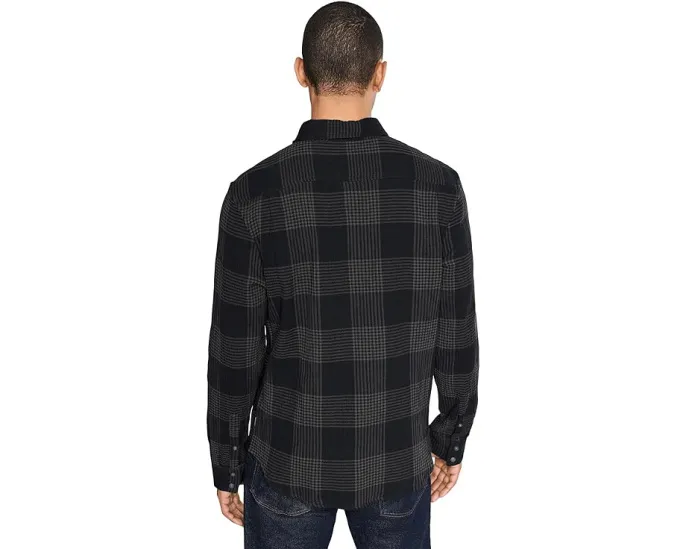 Рубашка John Varvatos Luca из модала с отложным воротником и длинными рукавами