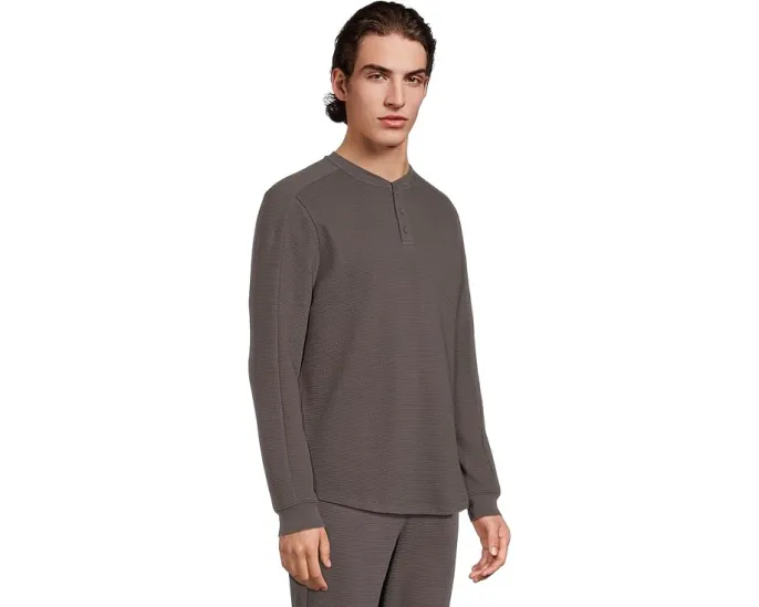 Хенли Barefoot Dreams Waffle Thermal с длинным рукавом из вафельной ткани