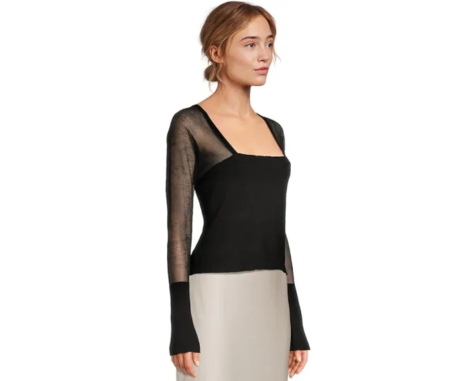 Free People Топ Night After Night с квадратным вырезом и длинным рукавом