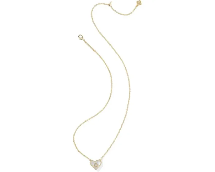 Kendra Scott Кулон Сердце с буквой на короткой цепочке из позолоченной латуни