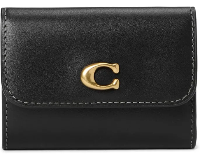 Мини-кошелек COACH Essential Card Holder из телячьей кожи на молнии