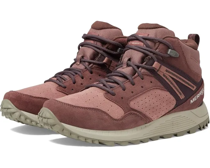 Треккинговые ботинки Merrell Wildwood Mid LTR Waterproof с верхом из кожи и замши