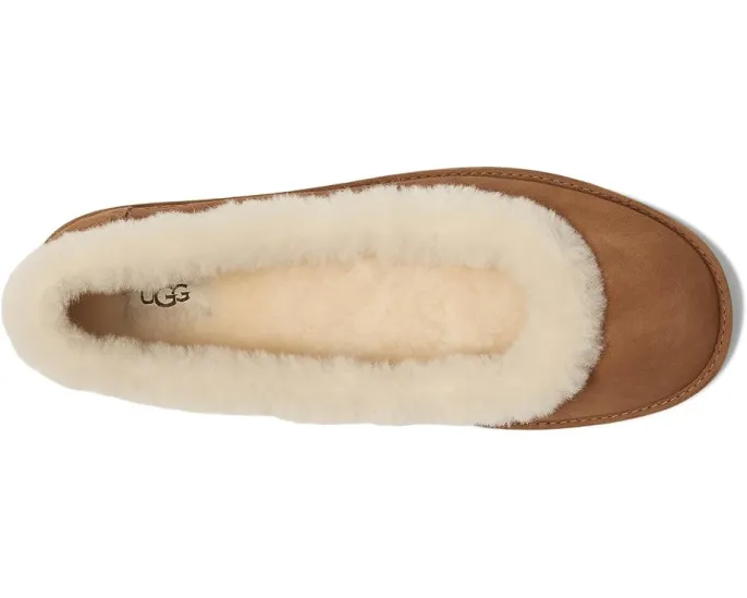 UGG Zora Ballet Flat балетки из замши с меховой стелькой и легкой подошвой