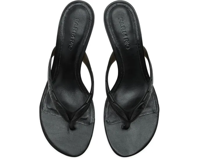 Босоножки Rob Heel Sandals от FARM Rio на каблуке с отделкой из поливинилхлорида