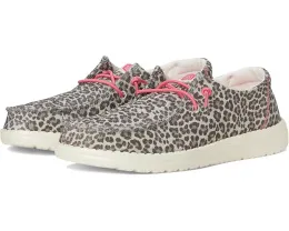 Детские слипоны Hey Dude Kids Wendy Luxe Leo с эластичными шнурками и текстильным верхом