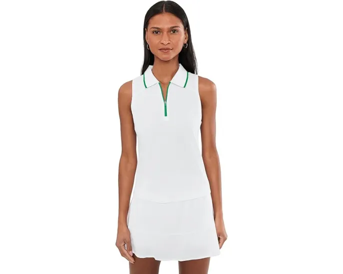 Sleeveless Fitted Pique Polo