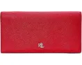 Ультратонкий кожаный кошелек Lauren Ralph Lauren с узором «перекрестная штриховка»