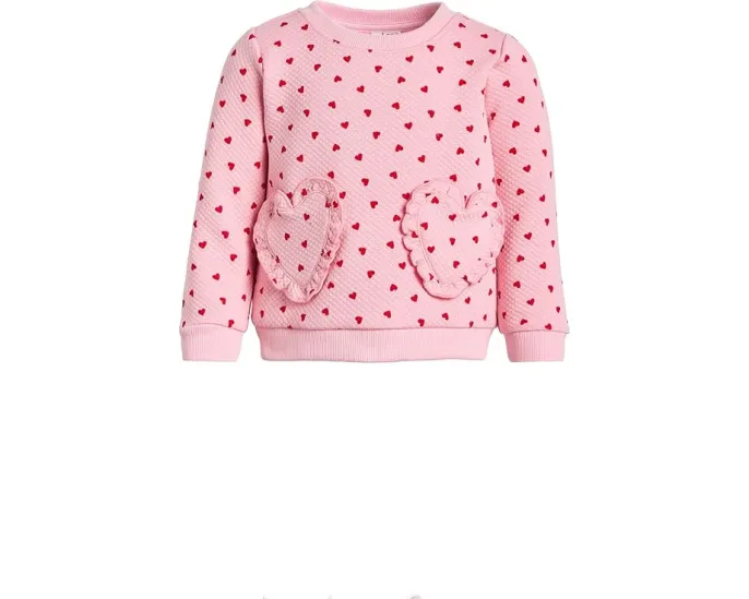 Детский свитшот Janie and Jack с рельефным узором в виде сердечек