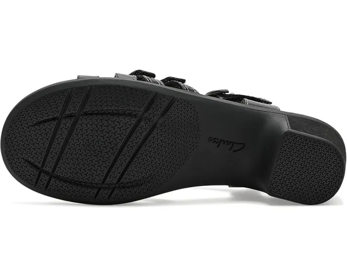 Сандалии Emily 2 Rose Clarks на квадратном каблуке с ремешками и стелькой Ultimate Comfort