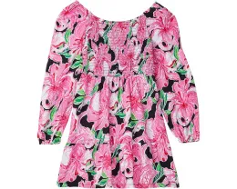 Платье Lilly Pulitzer Kids Mini Jilly с длинным рукавом сборками и цветочным принтом