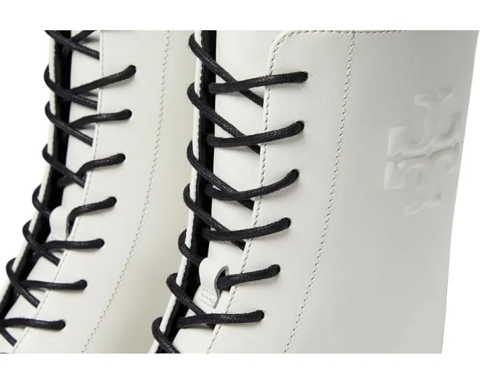 Ботинки Tory Burch Double T Combat с молнией сбоку и квадратным каблуком