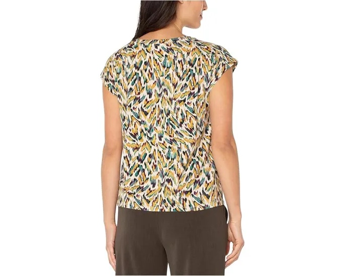 Топ Liverpool Los Angeles Petite без рукавов с лодочкой и складками на плечах