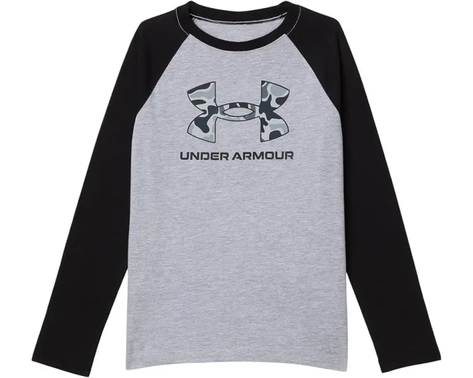 Футболка Under Armour Kids с контрастными регланными рукавами и камуфляжным принтом