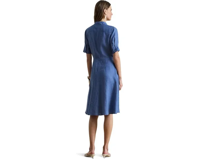 Платье-рубашка из льна с запахом Lauren Ralph Lauren