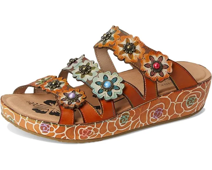 Сандалии L'Artiste by Spring Step Cuddlecake с ручной росписью и клиновидным каблуком