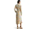 Платье-рубашка Floral Linen из льна с поясом Lauren Ralph Lauren
