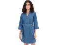 Короткое платье Tommy Bahama из денима с рукавом 3/4 и поясом