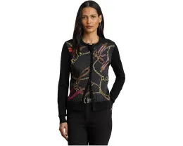 Кардиган Lauren Ralph Lauren с ремневым принтом и атласным передом