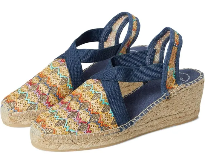 Эспадрильи Toni Pons Terra-Tt из разноцветной ткани с джутовым клином