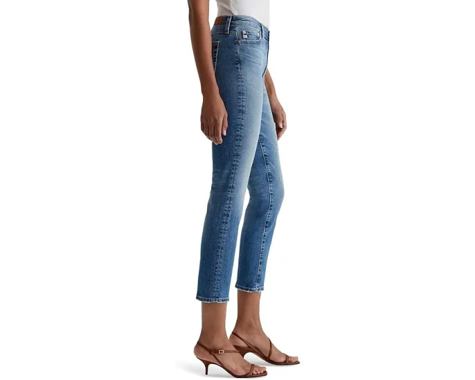 Джинсы AG Jeans Mari с средней посадкой и прямым укороченным кроем