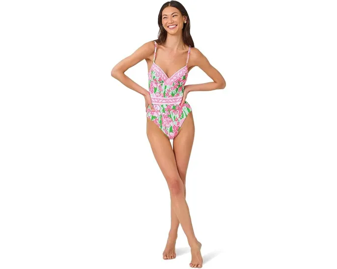 Купальник Lilly Pulitzer Palma с чашками и регулируемыми бретелями